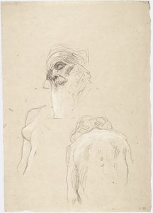 Greisenhaupt、座っている女性のヌード、女性の胴体の右側 作： Gustav Klimt
